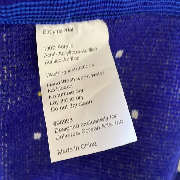 Unicorn Women Teen Winter Acrylic Knit Scarf Fringe Rainbow 66" Blue Large Size - Picture 4 of 4